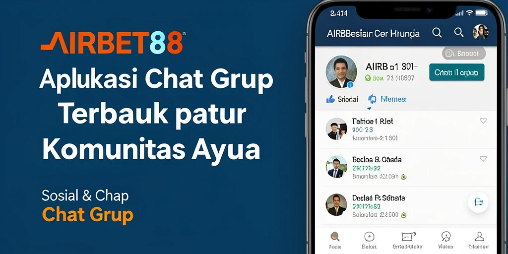 Antarmuka pengguna AIRBET88 yang menarik dengan fitur Chat Grup yang lengkap.