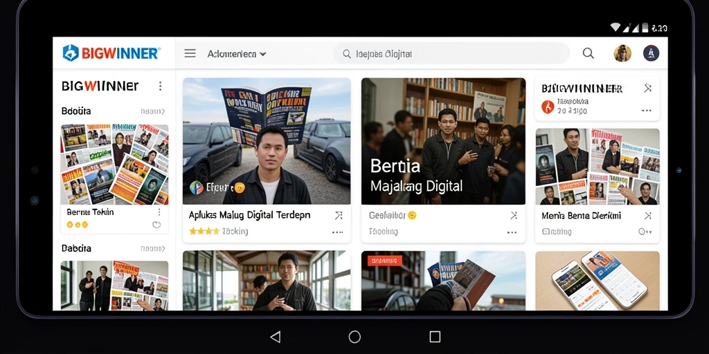 Antarmuka aplikasi BIGWINNER yang modern dan menarik.