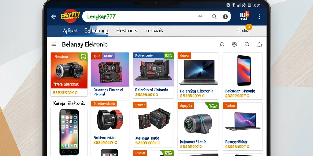 Screenshot LENGKAP777 menampilkan tampilan antarmuka aplikasi Elektronik yang modern.