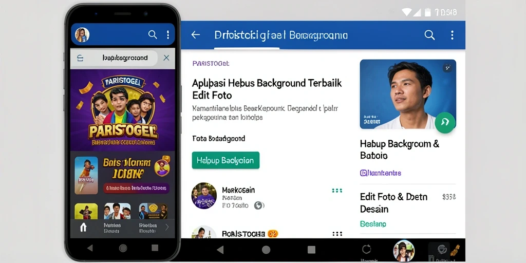 Tampilan antarmuka utama PARISTOGEL untuk fungsi Hapus Background.