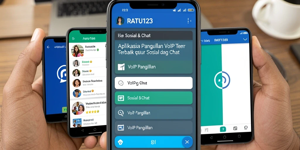 Tampilan antarmuka pengguna RATU123 untuk Panggilan VoIP yang bersih dan intuitif.