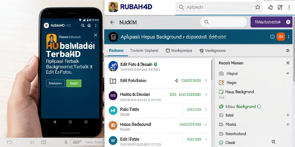 Antarmuka RUBAH4D dengan fitur Hapus Background yang intuitif.