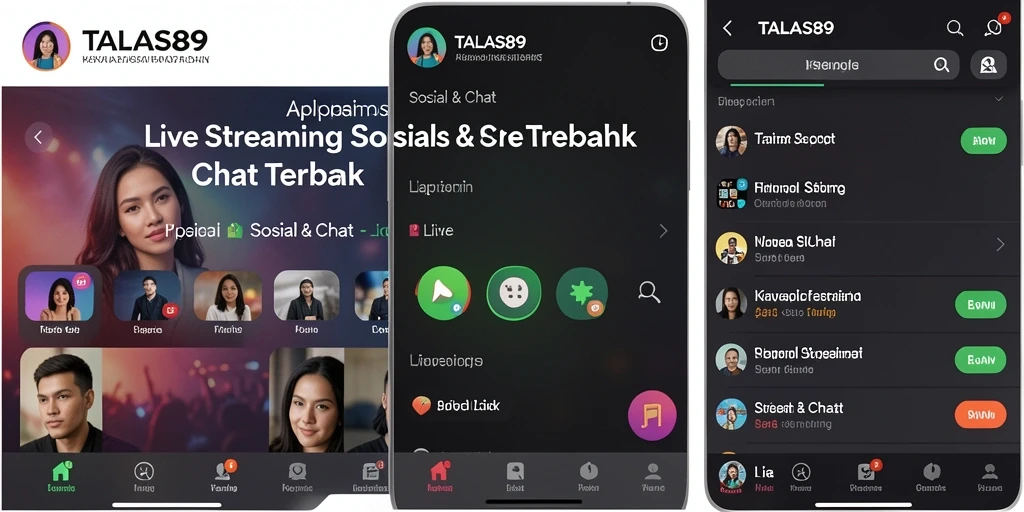 Tampilan antarmuka <strong>TALAS89</strong> saat live streaming, menampilkan interaksi pengguna.