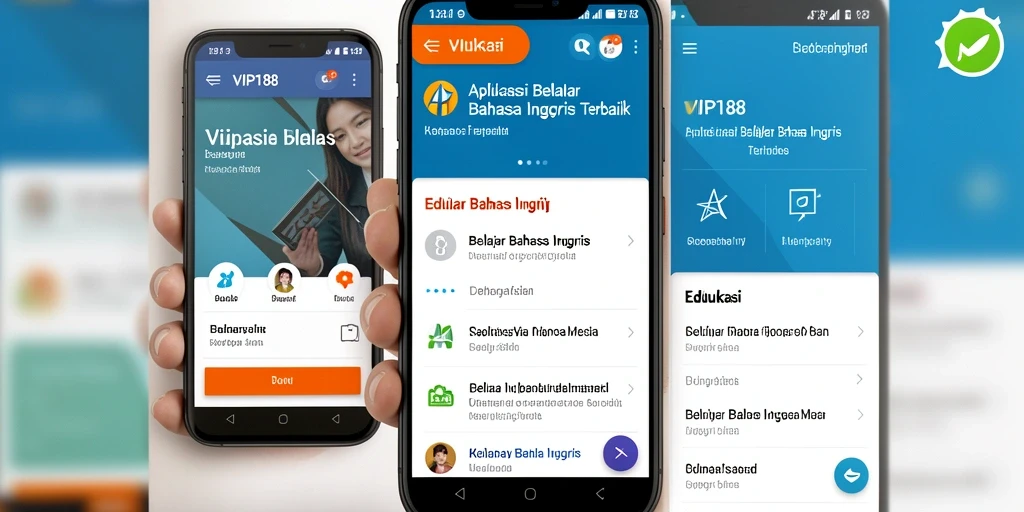Antarmuka VIP188 yang user-friendly untuk belajar Bahasa Inggris.