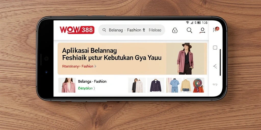 Antarmuka WOW388 menampilkan berbagai produk fashion yang menarik.